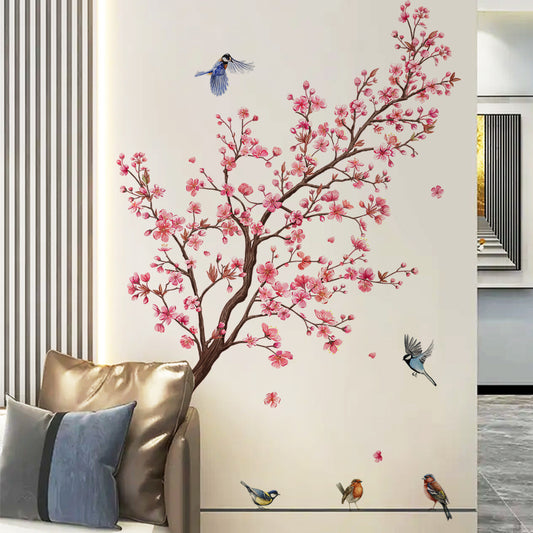 Green Plants and Flowers Series Bird Wall Decals